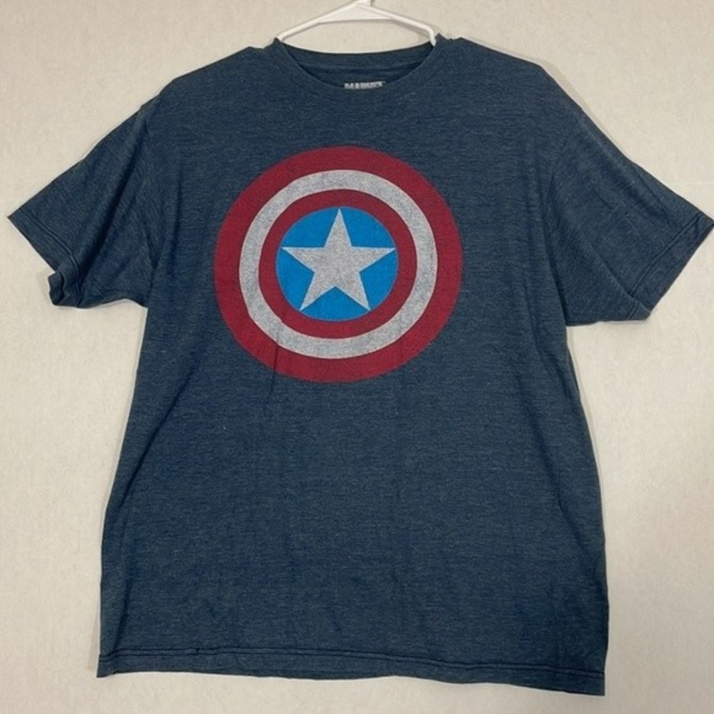 Marvel Comics Tee, Captain America, Blue, Large